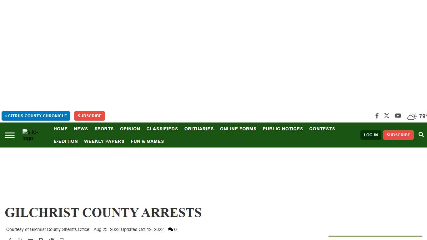 GILCHRIST COUNTY ARRESTS Arrest Reports chronicleonline.com